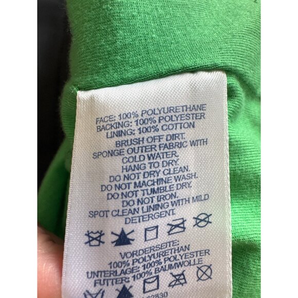 Lands End Hooded Rain Jacket Womens M 10-12 Rubberized Waterproof Green Lining - Picture 6 of 11